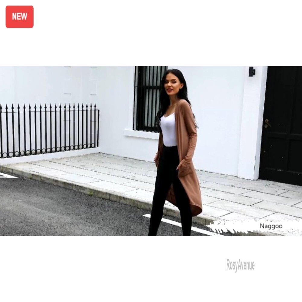 Long Button Down Cardigan With Pockets, Stretchy … - image 4